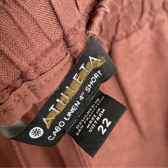 Athleta Cabo shorts linen pockets drawstring size 22 elastic waistband NEW - Picture 3 of 6